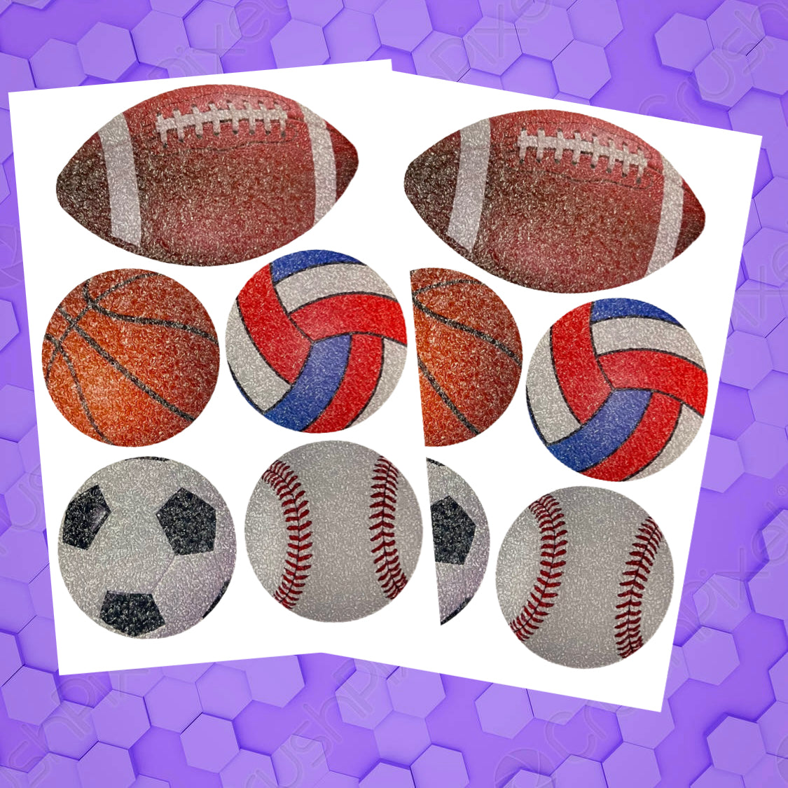Sport ball sensory sticker 5pc set