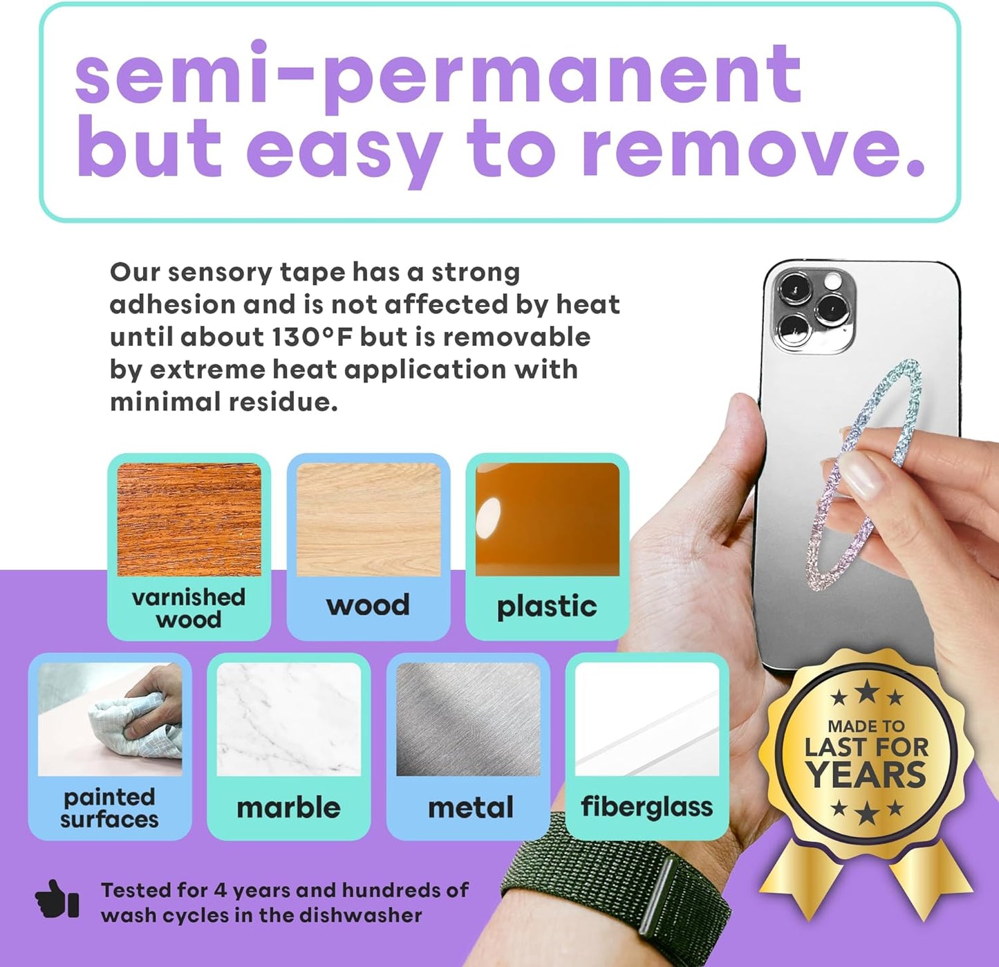 Dragon Senses Calm Strips for Anxiety Sensory Stickers, Textured Stickers with Enhance Sensory Soothing & Calming Effect for Special Needs