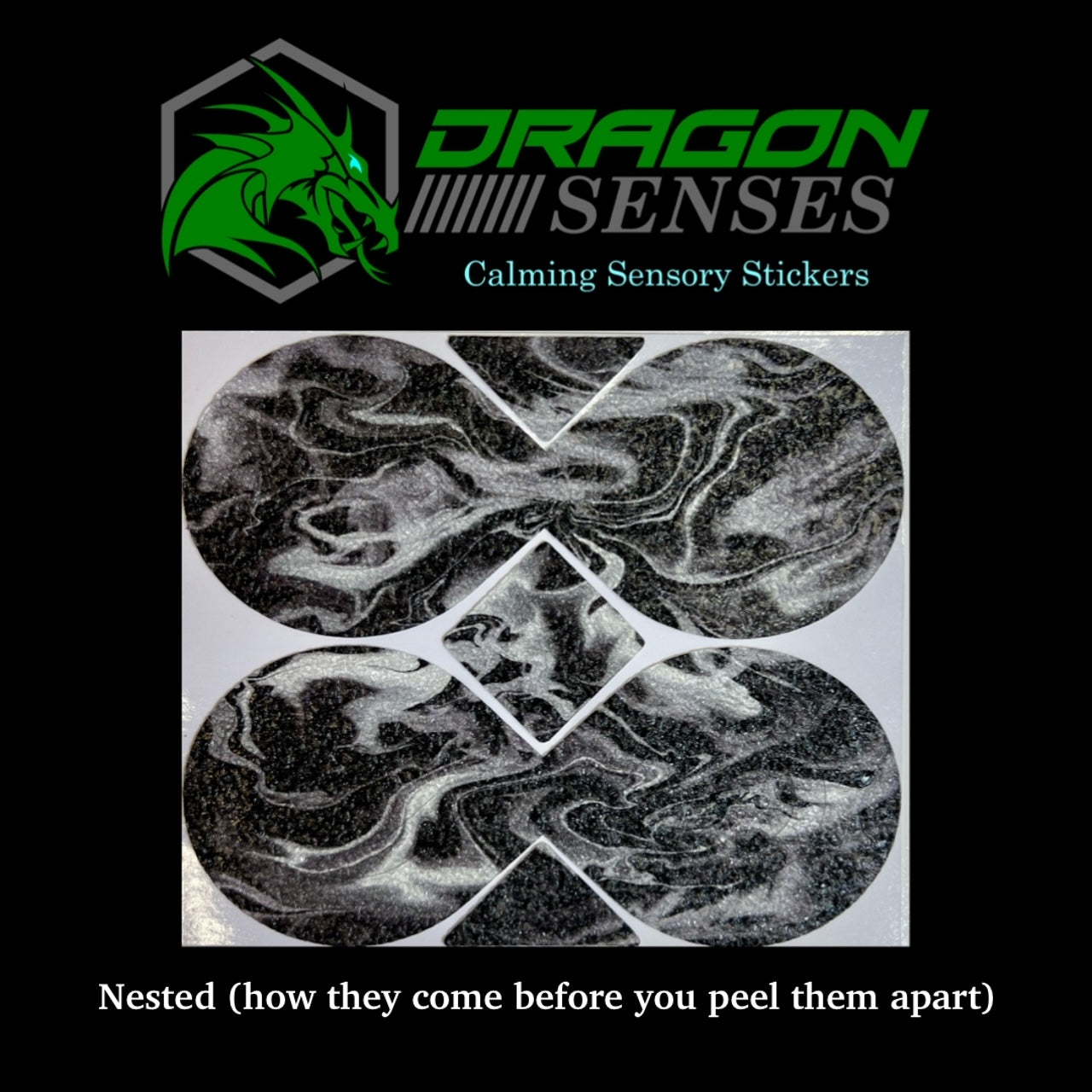 Dragon Senses Infinity 13pc pack of sensory, anxiety, fidget, calming, focus enhancing stickers