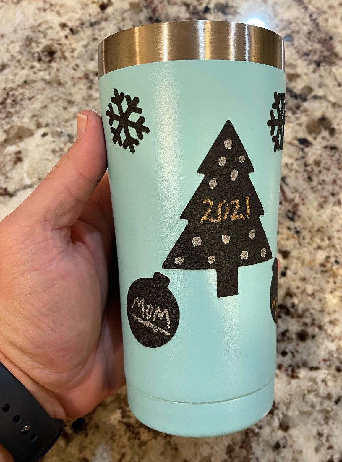 Christmas Grip Decals for Tumblers, coffee cups, wintery slippery